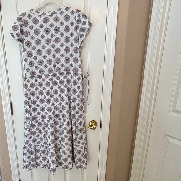 LOFT Floral White and Blue Daisy Maxi Dress Women’s Size 6 Cottagecore - Picture 4 of 12